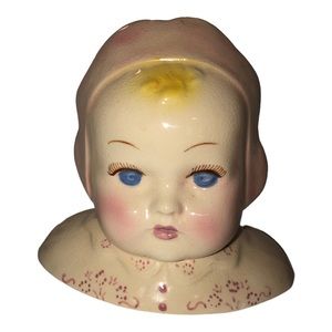 Vintage Circa 1940-1950 Horton Ceramics Baby Girl Planter Vase